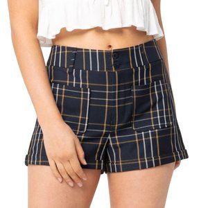 Sky and Sparrow Plaid High Waist Shorts
